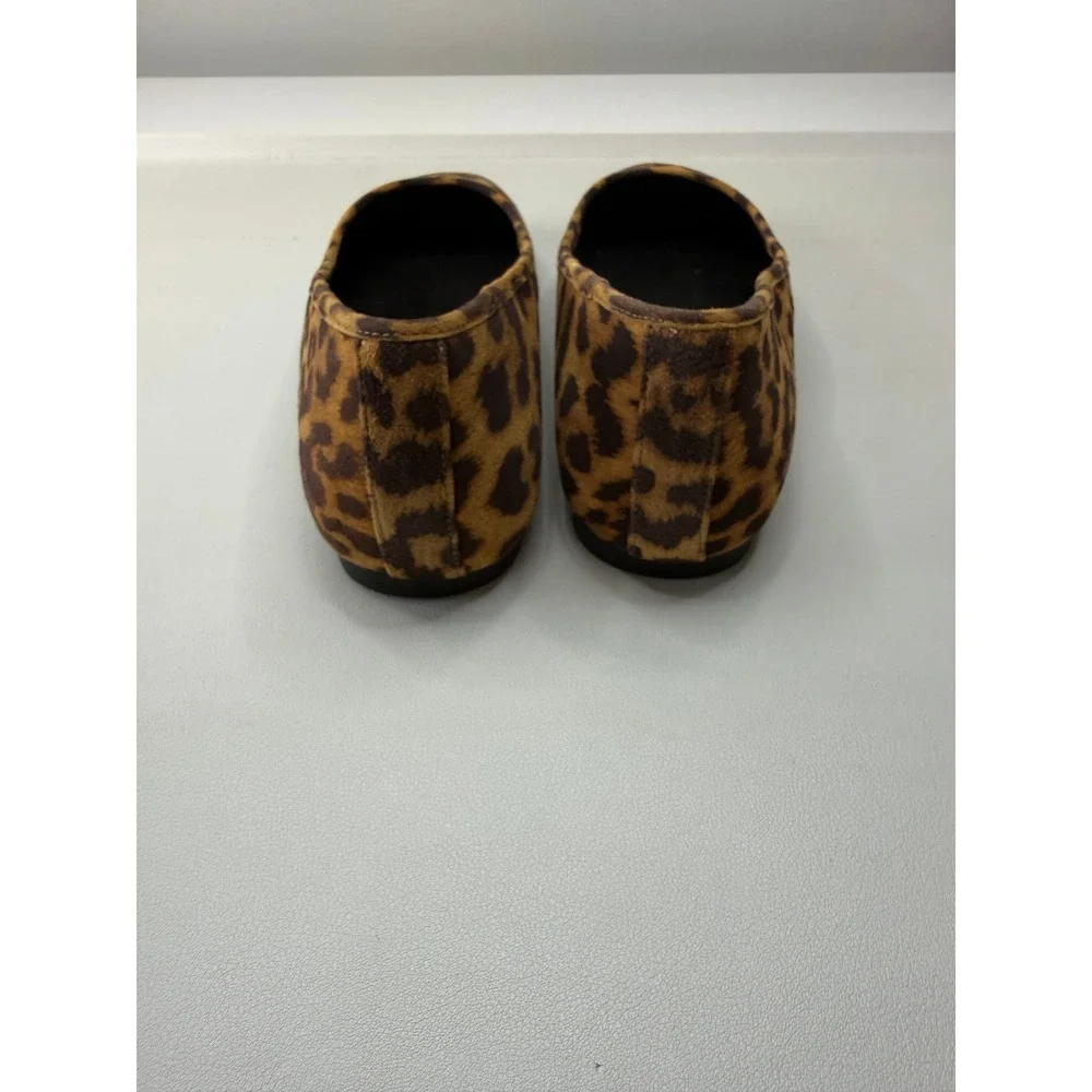 Vionic Orinda Leopard Print Square Toe Ballet Orthopedic Flats Womens 9 Wide NEW